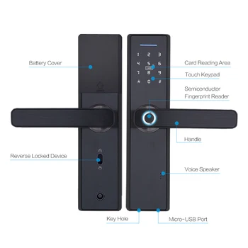 WIFI App Elektronsko Zaklepanje Vrat, Inteligentni Biometričnih Vrata Ključavnice Prstnih odtisov, wifi smart Digitalni brez ključa Zaklepanje Vrat