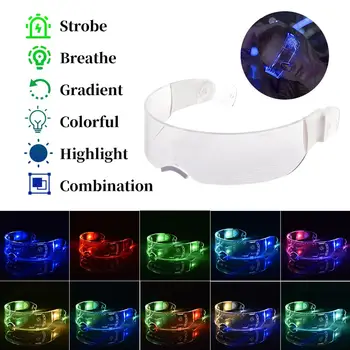 LED Svetlobna Očala Futuristično Elektronski Ščitnik Očala sveti Očala Prop za noč Čarovnic Festival Učinkovitosti LED Očala