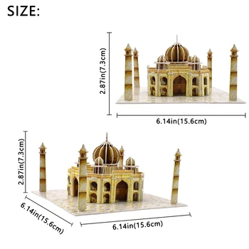 Taj Mahal Stavbe Kartonske 3D Puzzle Otroci Igrače Igra Hobi DIY Svetovno Znanih Znamenitosti Model Kompleti za Otroke Izobraževalne Igrače