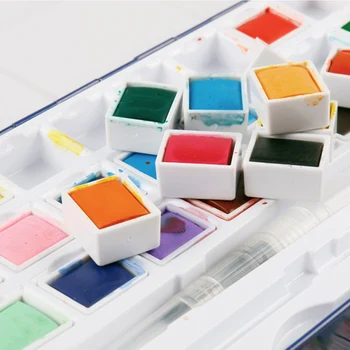 48 Barv Solid Akvarel Barve Nastavljeno Kovinsko Škatlo, Vodne Barve, Slikarsko Pigment Žepne Velikosti S Kovinski Obroč Za Umetnike, Ustvarjalce