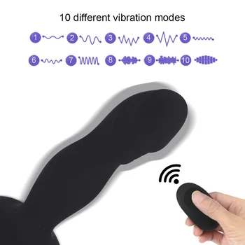 IKOKY Sesalni G-spot Prostate Massager Vibrator 10 Hitrostih z vibriranjem Butt Plug Dildo Analni Vibrator z Brezžičnim Daljinskim