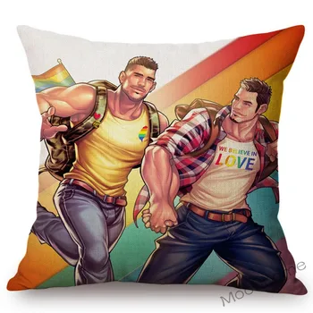 LGBT Mavrica Gay Parade Ponosa Umetnosti Seksi Jock Fant, Vroče Moške Domu Dekorativni Kavč Vrgel Blazino Primeru Perilo Fant Umetnosti Blazine Pokrov