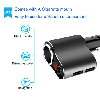 3 Vrata USB 1 Način Auto Avto Vtičnico Cigaretnega Vžigalnika Adapter za Ločevanje Lažji 5V 3.1 Izhodna Moč Avto Napolniti z napetost zaslon