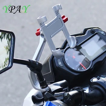 YPAY Aluminij Zlitine motorno kolo, Kolo Nosilec za Telefon, ki Stojijo Krmilo Rearview Telefon Stojalo GPS Nosilec Za iPhone X 8P Samsung S9