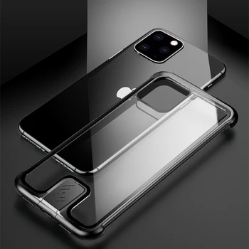 NOHON Novo Push-pull Primeru Telefon Kritje Za iPhone 11 Max Pro XS XR X 7 8 Plus Kaljeno Steklo, Kovinski Okvir Telefon Primerih Nazaj Lupini