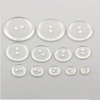 Moda DIY 300pcs/veliko 2-luknjo plastičnih šivanje gumbov, jasno, pregledno skrite gumbe brezplačna dostava mmbt004