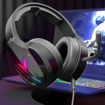 H600 Slušalke Žične Gaming Slušalke Head-Mounted Laptop Headset Svetlobna Gaming Slušalke