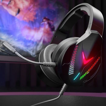 H600 Slušalke Žične Gaming Slušalke Head-Mounted Laptop Headset Svetlobna Gaming Slušalke