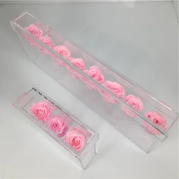 Akril Cvet Polje 3/8 Luknje Rose Polje Valentinovo Predstavila Majhnih Škatlah Presenečenje, Darilo Brez Cvetja