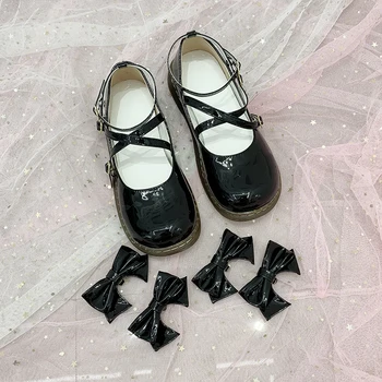 Lolita bowknot lutka čevlji kolegij slog srčkan Japonski študent ravno čevlji križ povoj kawaii čevlji loli cosplay kawaii dekle