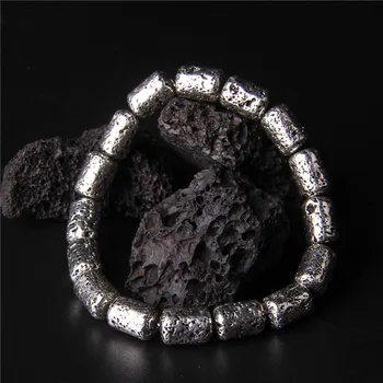 Naravne Vulkanskih kamnin kamen kroglice Elastično zapestnico Plating vulkanska lava kamen beaded zapestnica Lep nakit za moške darila