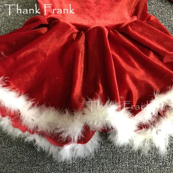 Žamet Pero Božič Latinsko Obleko Dekleta Odraslih Rdeče Dolg Rokav Ples Kostum Hvala Frank C386