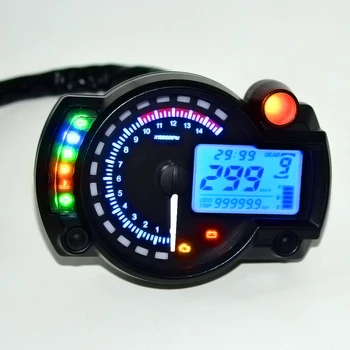 WUPP 15000 RPM Meter Motocikel Digitalni merilnik Hitrosti merilnik vrtljajev Števec LCD Goriva v Rezervoarju DC 12V MAX 299KM/H 7 Barve Nastavljiv