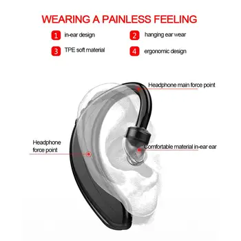Dolgo Pripravljenosti Brezžična Tehnologija Bluetooth Svetlobe Slušalke Vrsto Dejavnosti, Neboleč Obrabe Visi Uho Šport Znoj Več Zmanjšanje Hrupa
