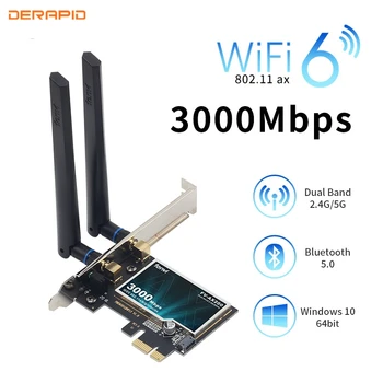 3000Mbps Wifi 6 Intel AX200 Dual Band Brezžični Wifi Adapter, 2.4 G/5Ghz 802.11 ax Bluetooth 5.0 Namizje PCIe AX200NGW Za Namizje