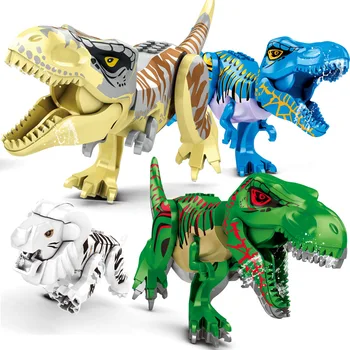 2pcs Jurassic gradniki Dinozavri Številke Opeke Tyrannosaurus Rex Indominus Rex I-Rex Zberejo Otroci Igrače