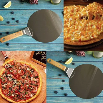 12 Inch Pizza Lupine iz Nerjavečega Jekla & Pizza Rezalnik Lopato Kit, Kovinski Krog Pizza Veslo z Lesom Ročaj, Pizza Lopatico