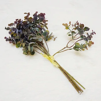 6pcs listi Evkaliptusa Umetno listov rastlin steno krajine dekorativni ponaredek cvet dekorativni flowersvases za dekoracijo doma