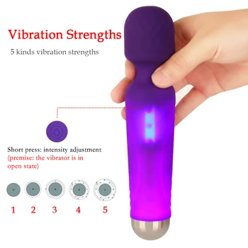 Razsvetljavo Magic Wand AV Vibrator Sex Igrače za Žensko Klitoris Stimulator Sex Shop, igrače za odrasle G Spot opozarjanje z Vibrator za ženske