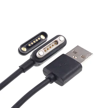 2 Kos Kabel USB A Moški Priključek za Magnetno Skakal Pin 5 Polov 1 Meter Prenos Podatkov & Polnjenje Moč PogoPin Spomladi Naložen