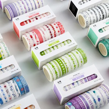 10pcs Osnovna Barva Nalepke Japonski Trakom, Osnovna Barva Papirja Washi Tape Lepilni Trak, DIY Scrapbooking Nalepka
