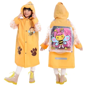 Otrok jakno plašč Napihljivi risanka dežni plašč za 4-10years otrok osnovne šole fant dekle nepremočljiva suknjič s šolsko poncho