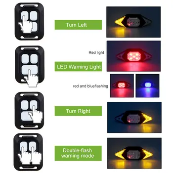 2021 Novo Kolo Svetlobe LED USB polnilne Kolesarska Luč Pametni Brezžični Daljinski upravljalnik Vključite Opozorilne Luči Opozorilo Kolo Svetlobe
