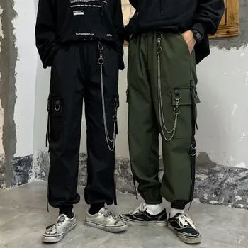 Korejski Gleženj Dolžina Hlače kombinezon Vzročno svoboden bf hip-hop žarek hlače študentov Slim fit Tovora hlače za moške in ženske Poletje