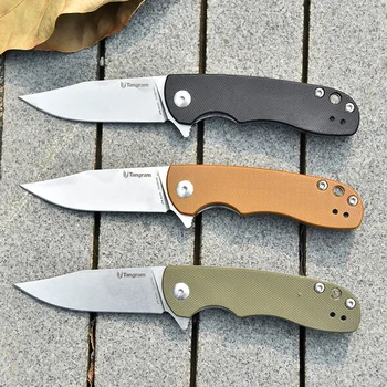Tangram žepni nož jekla 440C nož za preživetje multi-funkcijo folding nož self-defense noži na prostem