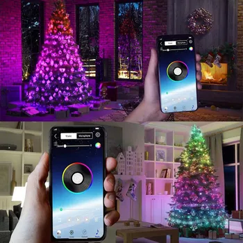Smart Bluetooth App Nadzor LED Pravljice Niz Luči RGB, USB Powered Niz Luči Garland Xmas Tree svate, Dekoracijo Doma