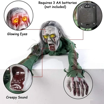 Halloween Električni Creeper Strašen Glas Žareče Oči Festival Igrače Dekorativno Rekviziti Stranka potrebščine Počitnice Dekoracijo