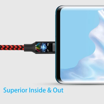 M. uruoi M. uruoi USB C Podatkovni Kabel 1m/2m/3m Tip C Hitro Polnjenje Mobilnega Telefona Kabel Za Huawei Hitro Polnilnik TypeC Kabel Za Android