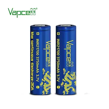 Brezplačna dostava Vapcell 21700 3750mah 30A 3,7 V rewrap s30 mooch test res rating visoko zmogljiva akumulatorska baterija Li-Ion celice