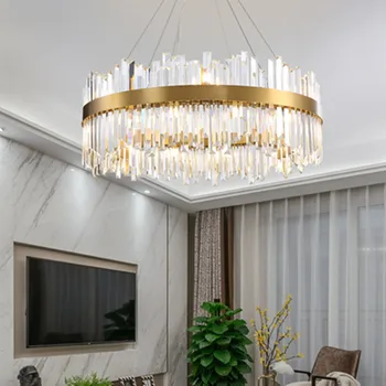 Ustvarjalno vzdušje Svetlobno razkošje kristalno dnevna soba lestenec post sodobno minimalistično oblikovalec jedilnico, spalnica svetilke