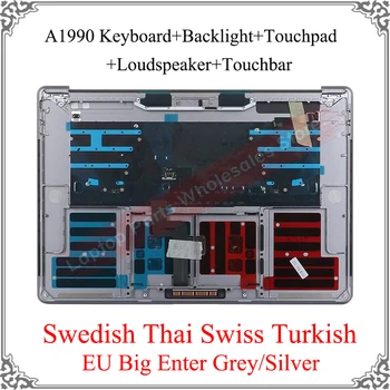Izvirno Novo Srebrno Siva Švedski Tajska Švicarski Turški Za Macbook Pro A1990 Zgornjem Primeru Tipkovnico Sledilno Ploščico Zvočnik Za Dotik Bar