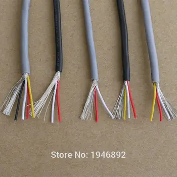 20m, UL 2547 28/26/24 AWG Multi-core krmilni kabel bakrene žice Oklopljen audio kabel, Slušalke, kabel za Signal žice
