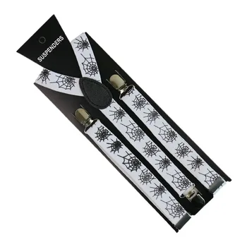 Nastavljiv Elastiko 2,5 cm Široka Lobanja Cobweb Tiskanja Suspender Trakov Unisex Moški Ženska Y-Oblike Elastična 3 Posnetek Naramnice
