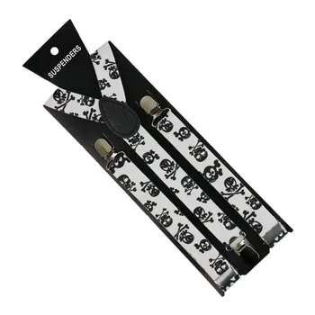 Nastavljiv Elastiko 2,5 cm Široka Lobanja Cobweb Tiskanja Suspender Trakov Unisex Moški Ženska Y-Oblike Elastična 3 Posnetek Naramnice