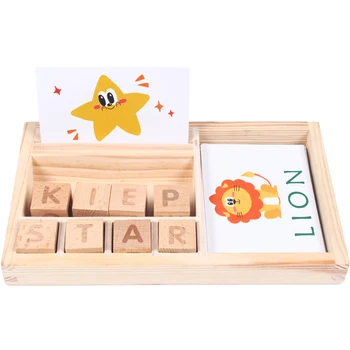 Otroške Lesene Črkovanje Besede Igro Izobraževanja v Zgodnjem Otroštvu Igrača za Učenje Lesene Igrače Montessori Izobraževalne Igrače Učne Kartice