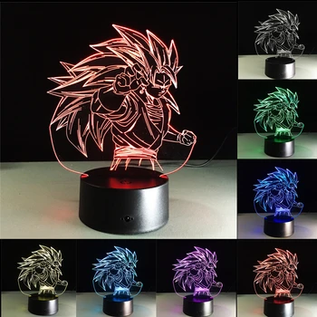 Japonski Anime Creative 3D Noč Luči 7 Spreminjanje Barv LED Luči, namizne Svetilke Novost Visual USB Luči Ustvarjalno Dekoracijo