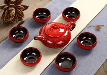 7pcs čaj določa Tajvan crack 6 čajnih skodelic in 1 čaj pot, Kung Fu teaset.Največjo prodajo čaja set.Najbolj ustvarjalnih skodelico Kave