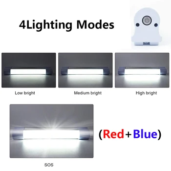 LED Kamp Lanterna Lahka Cev Magnetni Delo Svetlobe, 4 Razsvetljavo Način USB 18650 Polnilna Prenosna Lučka za Napajanje Banka Funkcija