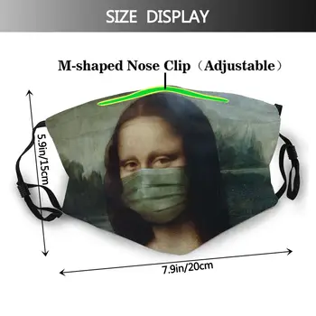 Karantene Mona Lisa je Nosil Masko Stroj za Tiskanje Usta Masko s filtrom Proti Meglica Hladno Dokaz Pozimi zaščitni Pokrov Žarilna
