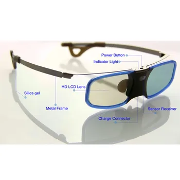 Brezplačna Dostava!!3D DLP Projektor TV Aluminija Aktivnega Zaklopa Očala s Sponko za Myope Za BenQ Optoma Acer LG