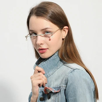 Ženske očala 2020 modni očala Obesek dekoracijo Pol Okvir Luksuzni diamond očala odtenki očala