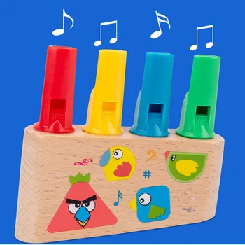 Nove Lesene Risanka Ptica Piščalka Igrače za Otroke, Glasbene Zgodnje Izobraževanje Pisane Vrstice Piščalka Igrače Otroci Zabavno Glasbo Darila