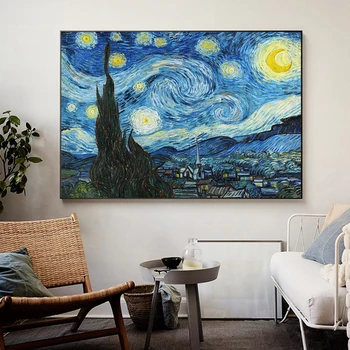 Van Gogh Zvezdnato Noč Platna Slike na Steni Umetnosti Plakatov in Fotografij Znanih Umetnosti Impresionizem Slike za Steno dnevne Sobe