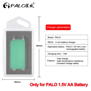 Palo 2slots 2800mWh 1,5 V AA li-ionska akumulatorska baterija polnilnik polnilnik USB samo za PALO 1,5 V AA litijeva baterija polnjenje box