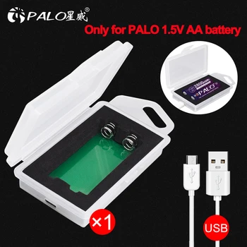 Palo 2slots 2800mWh 1,5 V AA li-ionska akumulatorska baterija polnilnik polnilnik USB samo za PALO 1,5 V AA litijeva baterija polnjenje box