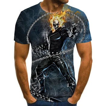 2020 Nova smešno majica s kratkimi rokavi moški/ženske heavy metal grim Reaper Lobanje 3D natisnjeni t-majice priložnostne Harajuku slog tshirt ulične vrhovi